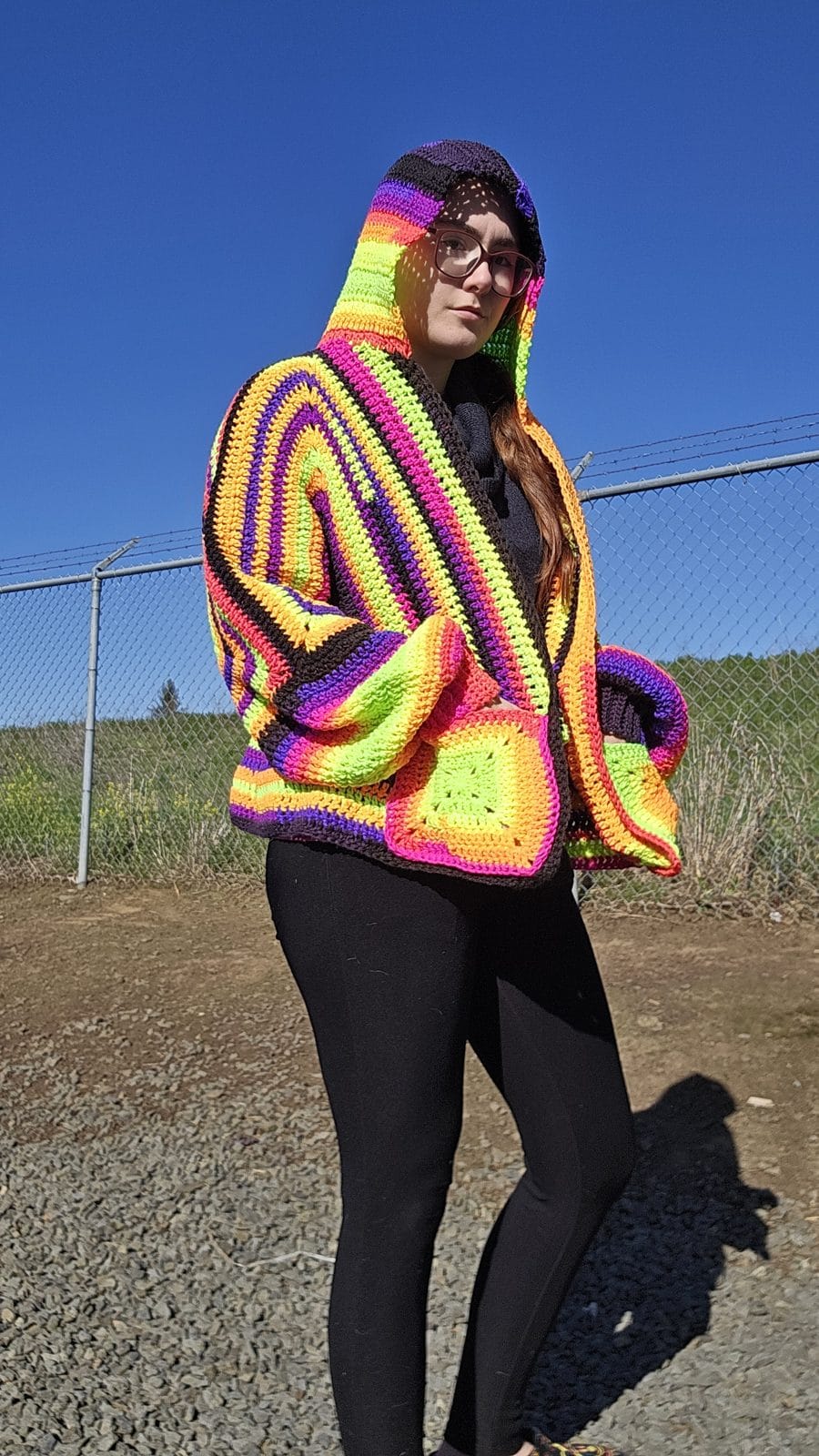 Rainbow hexagon cardigan